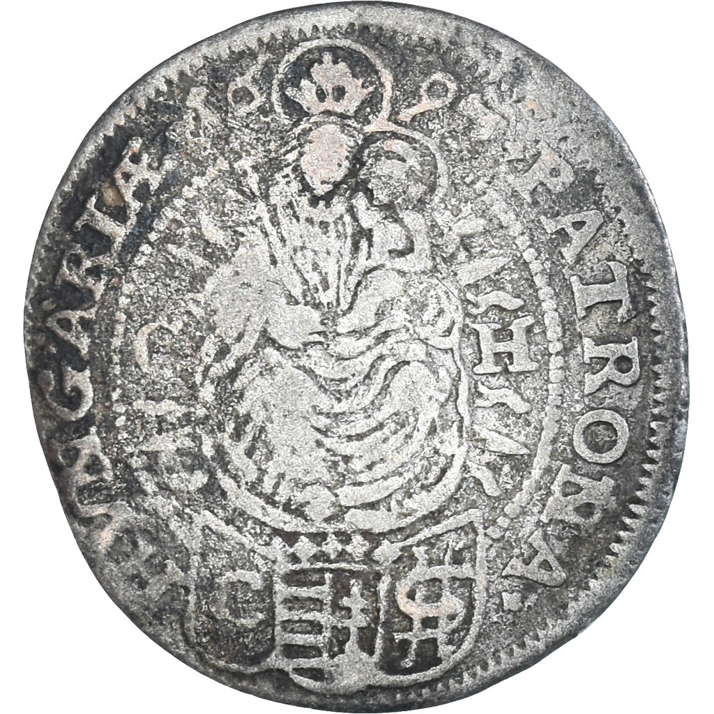 Monnaie, Hongrie, Leopold I, 3 Krajczar, Groschen, 1697, Bratislava, TB, Billon