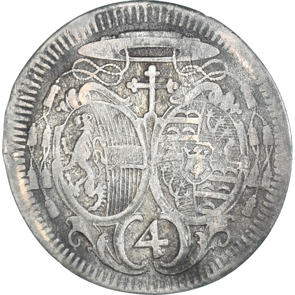 Coin, AUSTRIAN STATES, 4 Kreuzer, 1731, Salzburg, VF(20-25), Silver
