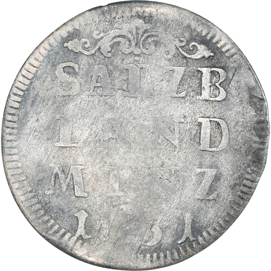 Coin, AUSTRIAN STATES, 4 Kreuzer, 1731, Salzburg, VF(20-25), Silver