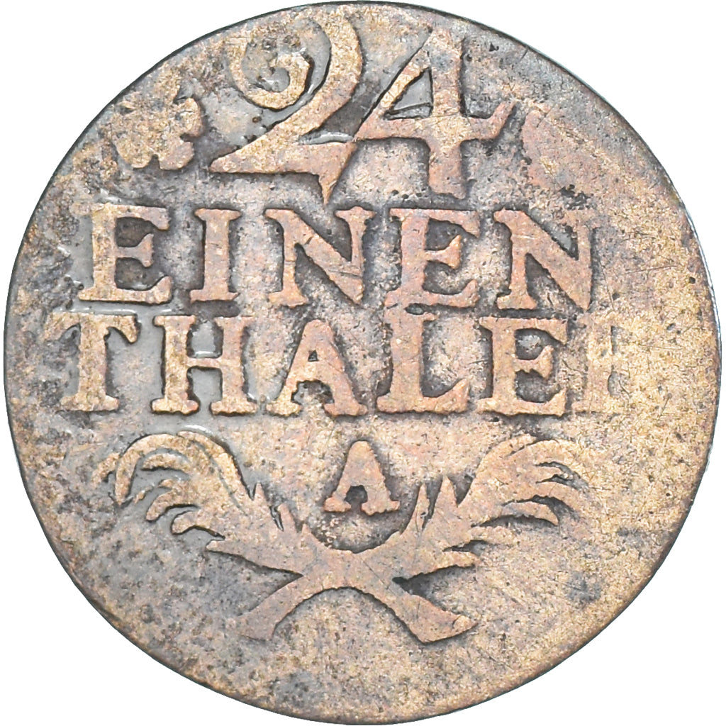 Coin, German States, PRUSSIA, Friedrich II, 1/24 Thaler, 1783, VF(20-25)