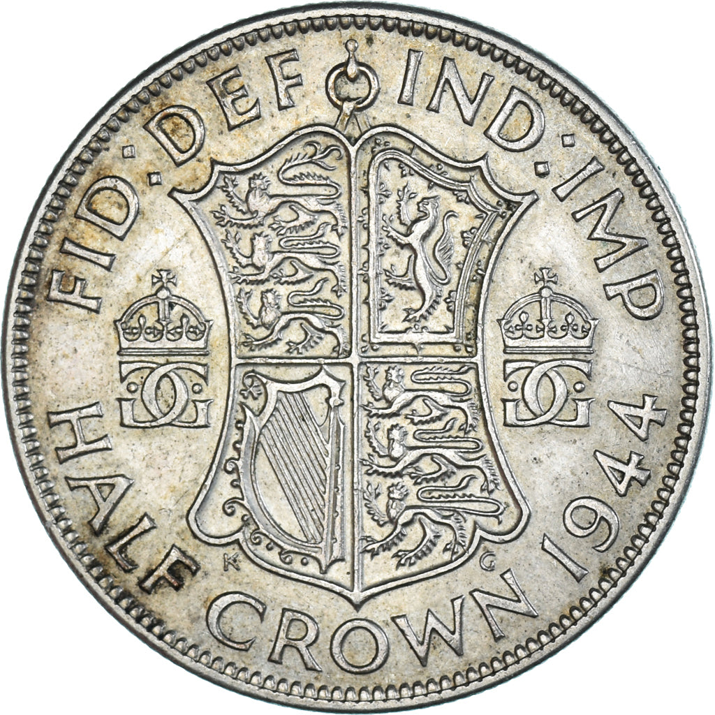 Coin, Great Britain, George VI, 1/2 Crown, 1944, AU(50-53), Silver, KM:856