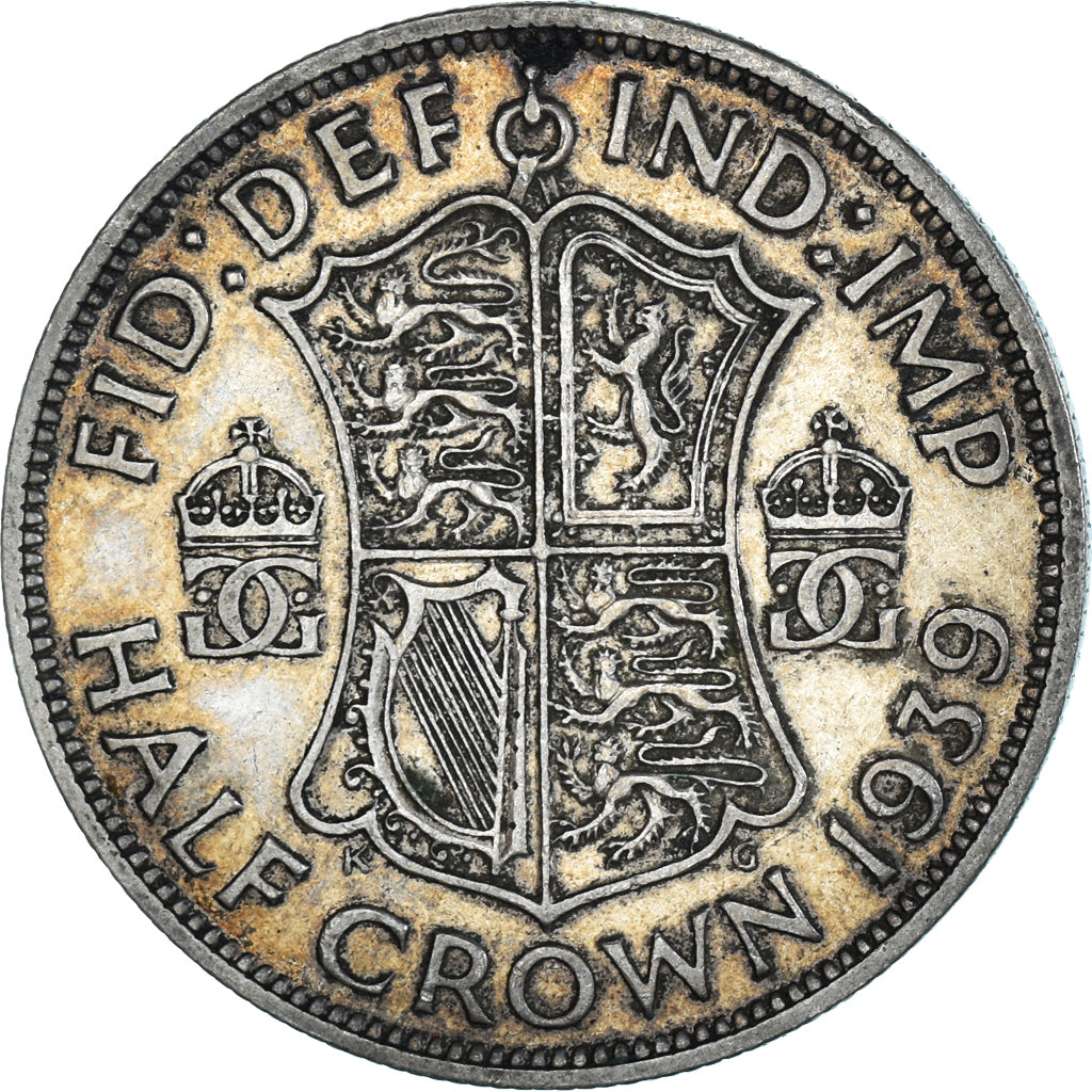Coin, Great Britain, George VI, 1/2 Crown, 1939, EF(40-45), Silver, KM:856