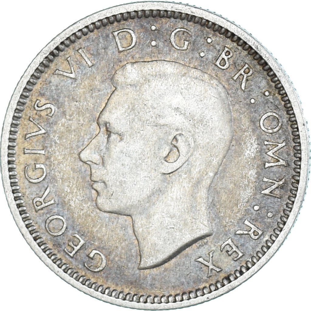 Coin, Great Britain, George VI, 6 Pence, 1938, EF(40-45), Silver, KM:852