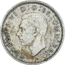Coin, Great Britain, George VI, 6 Pence, 1943, EF(40-45), Silver, KM:852