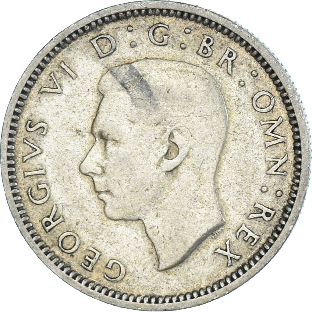Moneta, Wielka Brytania, George VI, 6 Pence, 1944, EF(40-45), Srebro, KM:852