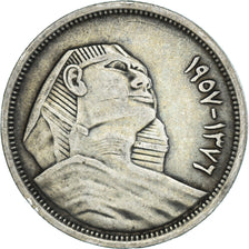 Coin, Egypt, 5 Piastres, 1957, AU(50-53), Silver, KM:382