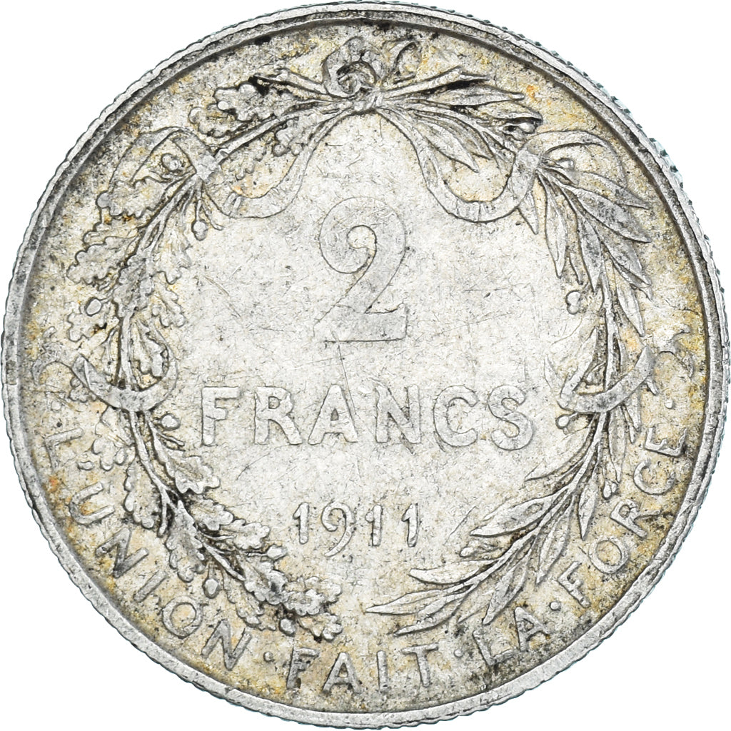 Coin, Belgium, 2 Francs, 2 Frank, 1911, VF(30-35), Silver, KM:74