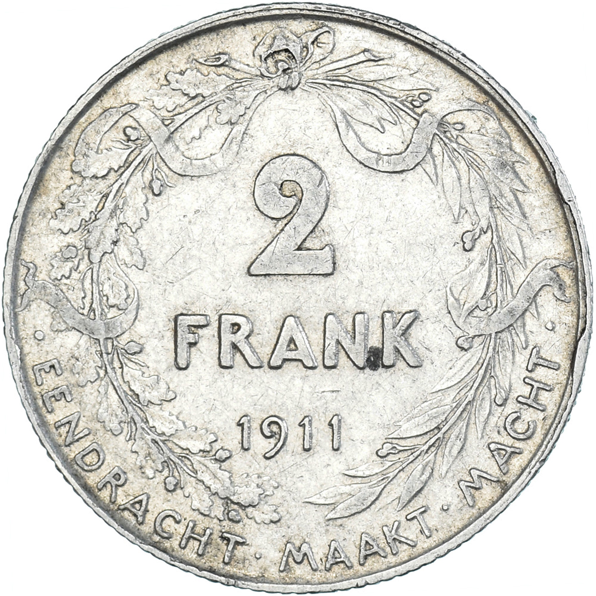 Moneta, Belgio, 2 Francs, 2 Frank, 1911, BB, Argento, KM:75
