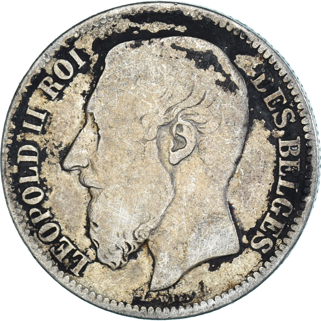 Monnaie, Belgique, Leopold II, 2 Francs, 2 Frank, 1867, Bruxelles, B+, Argent