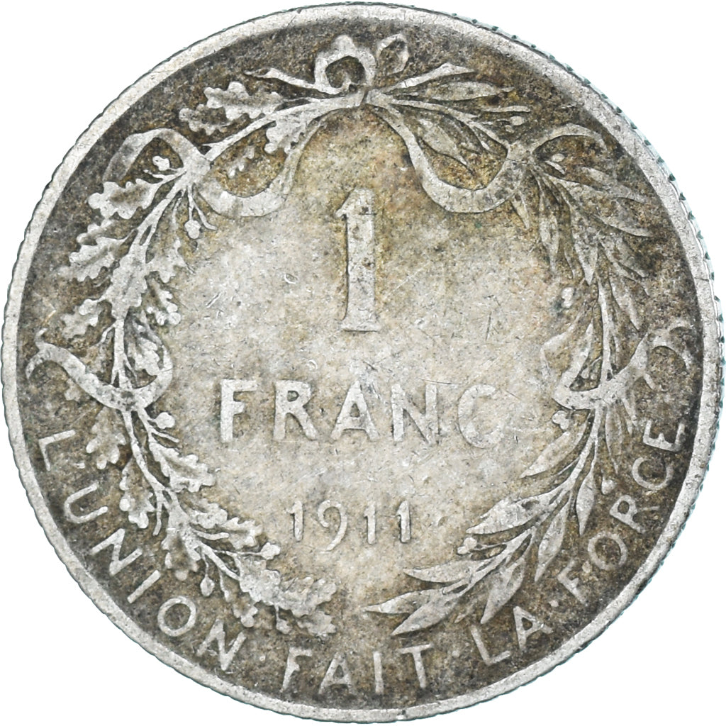 Coin, Belgium, Albert I, Franc, 1911, VF(20-25), Silver, KM:72