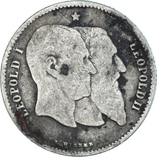 Coin, Belgium, Leopold II, Franc, 1880, VG(8-10), Silver, KM:38