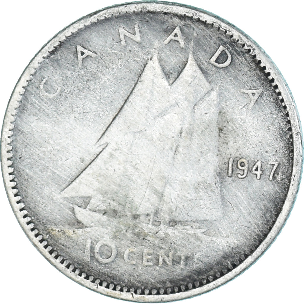 Coin, Canada, George VI, 10 Cents, 1947, Royal Canadian Mint, Ottawa, EF(40-45)