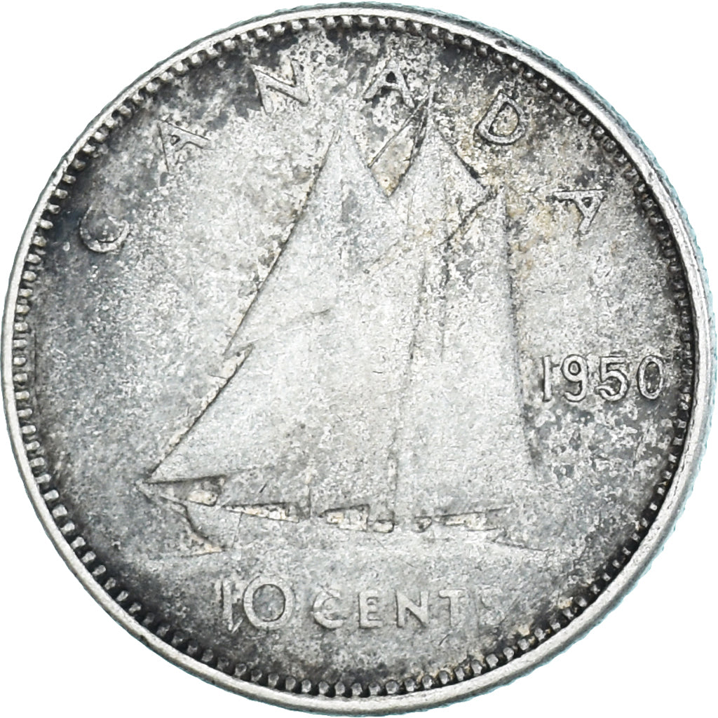 Moneta, Canada, George VI, 10 Cents, 1950, Royal Canadian Mint, Ottawa