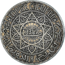 Coin, Morocco, Mohammed V, 5 Francs, 1928/AH1347, Paris, VF(30-35), Silver