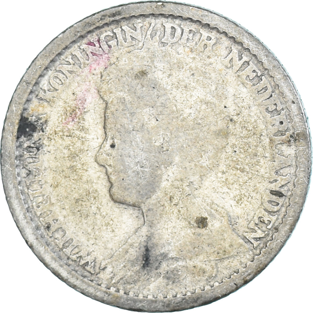 Moeda, Países Baixos, Wilhelmina I, 25 Cents, 1918, Utrecht, VF(20-25), Prata
