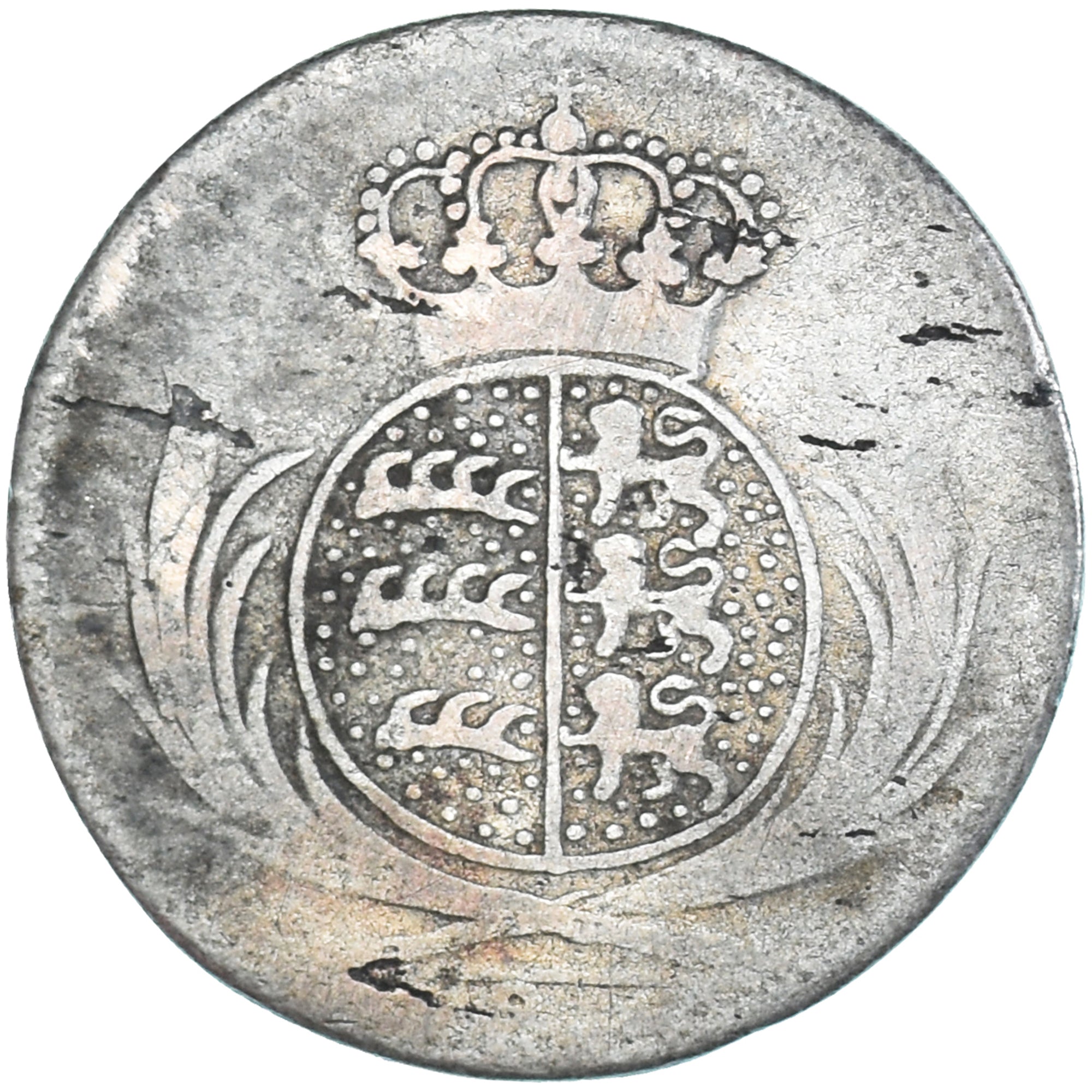 Coin, Germany, WURTTEMBERG, 6 Kreuzer, 1808, VG(8-10), Billon