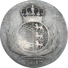 Münze, Deutsch Staaten, WURTTEMBERG, Friedrich I, 6 Kreuzer, 1807, S, Silber