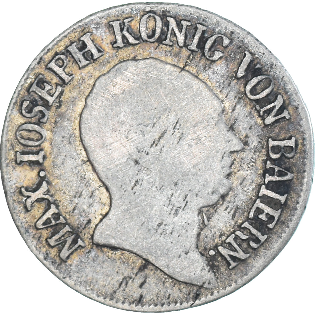 Coin, German States, BAVARIA, Maximilian IV, Josef, 6 Kreuzer, 1808, VF(20-25)