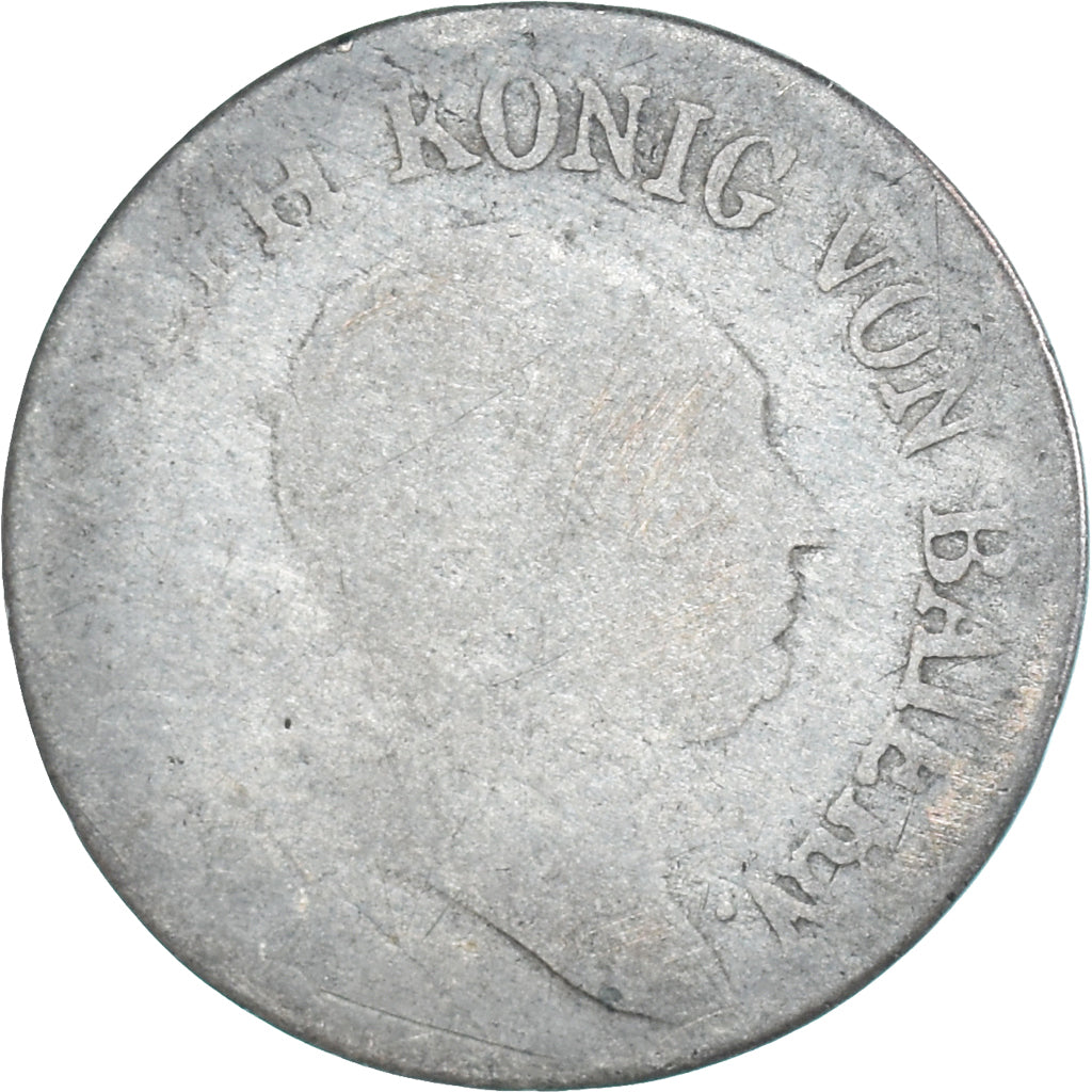 Coin, German States, BAVARIA, Maximilian IV, Josef, 6 Kreuzer, 1810, VG(8-10)