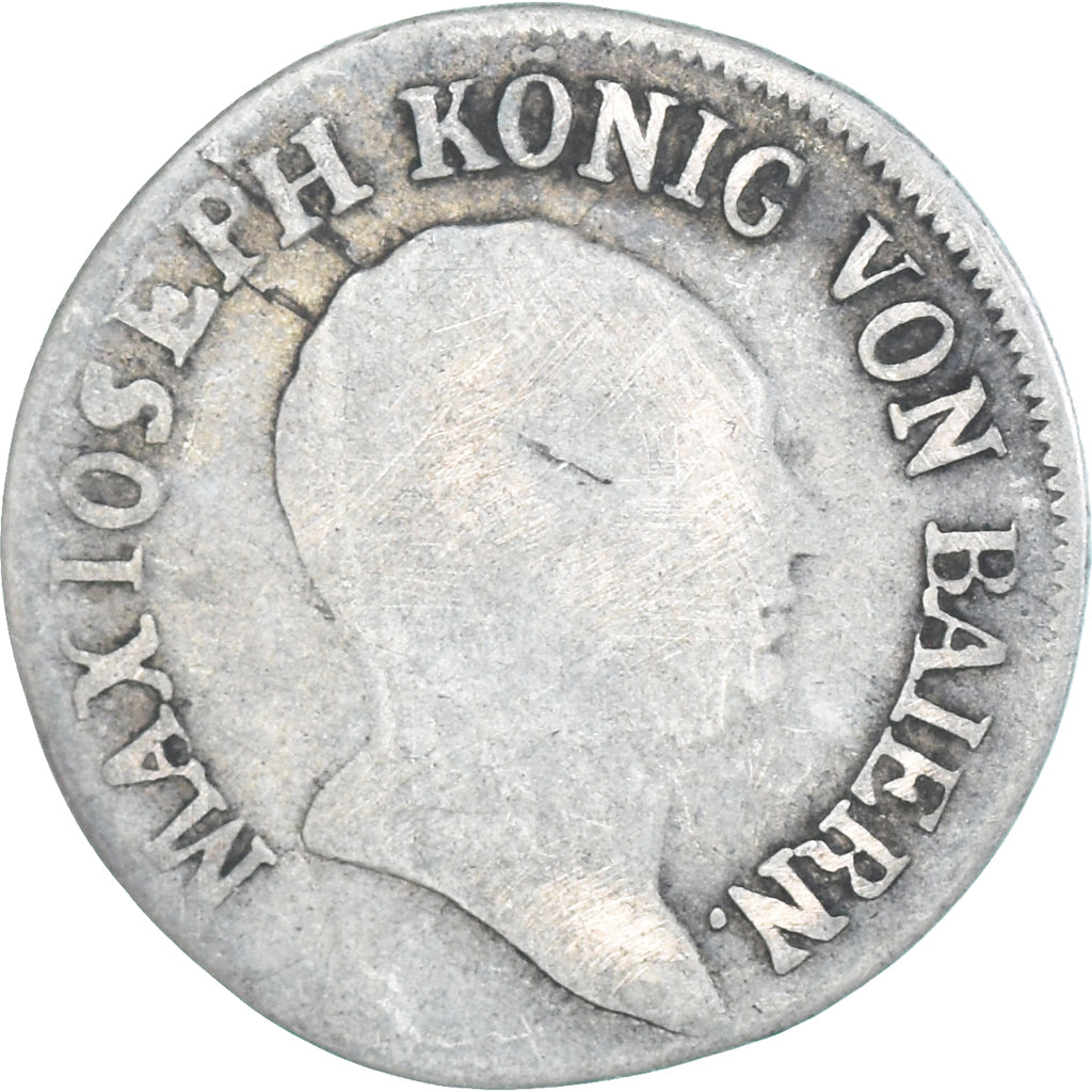 Coin, German States, BAVARIA, Maximilian IV, Josef, 6 Kreuzer, 1810, VG(8-10)