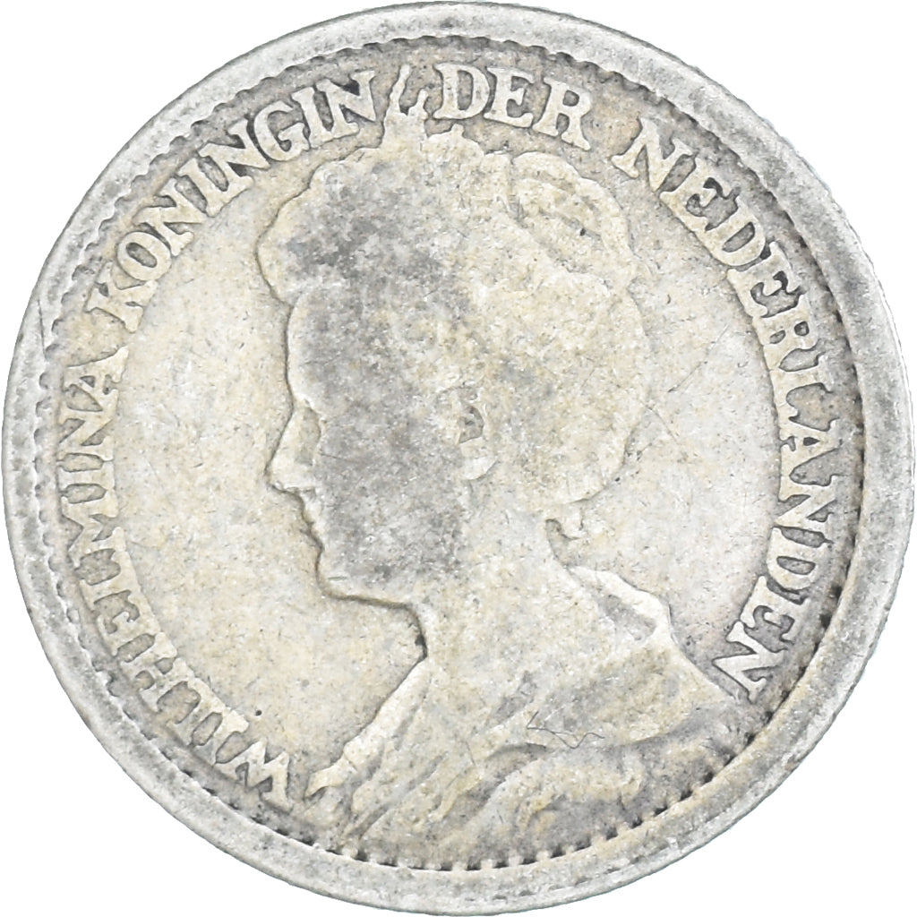 Moeda, Países Baixos, Wilhelmina I, 25 Cents, 1914, VF(30-35), Prata, KM:146