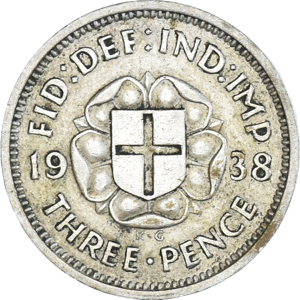 Coin, Great Britain, George VI, 3 Pence, 1938, EF(40-45), Silver, KM:848