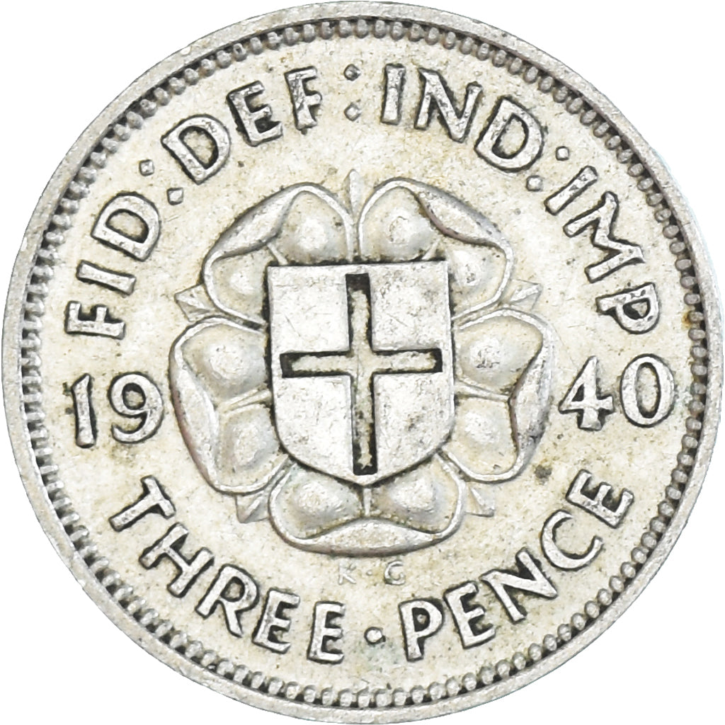 Münze, Großbritannien, George VI, 3 Pence, 1940, SS, Silber, KM:848