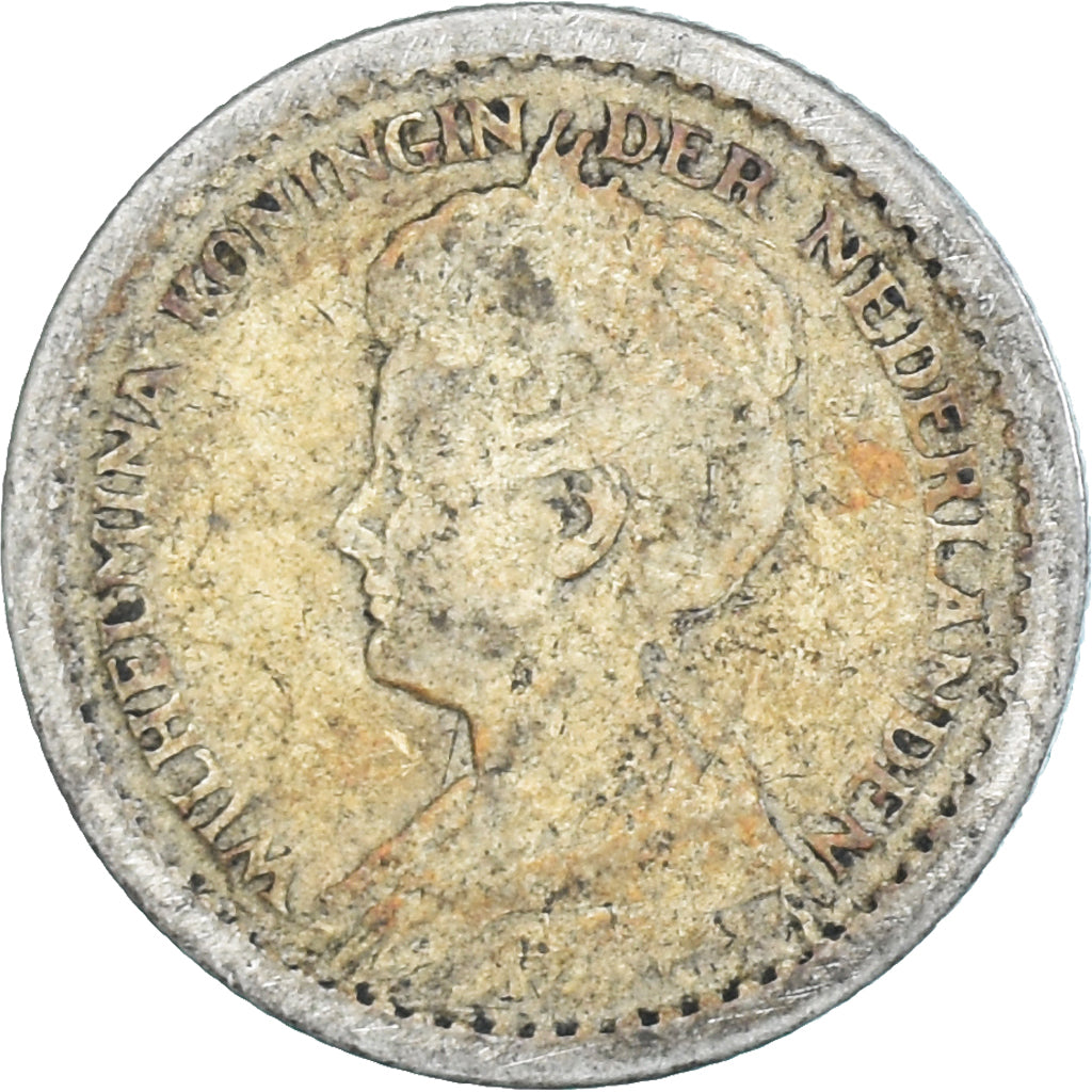 Coin, Netherlands, Wilhelmina I, 10 Cents, 1915, F(12-15), Silver, KM:145