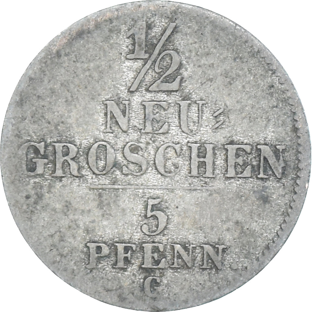 Monnaie, Etats allemands, SAXONY-ALBERTINE, Friedrich August II, 1/2