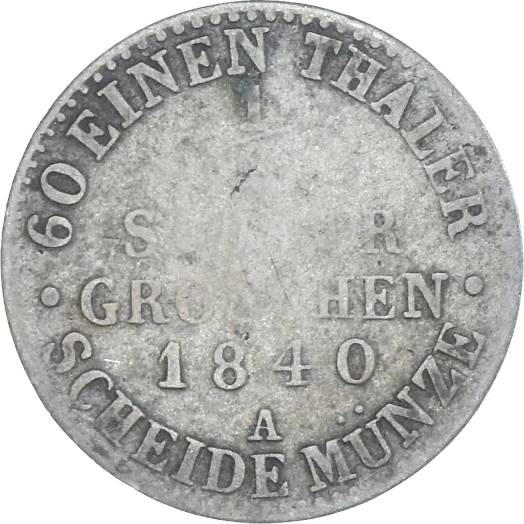 Coin, German States, SAXE-WEIMAR-EISENACH, 1/2 Silber Groschen, 1840, VF(20-25)