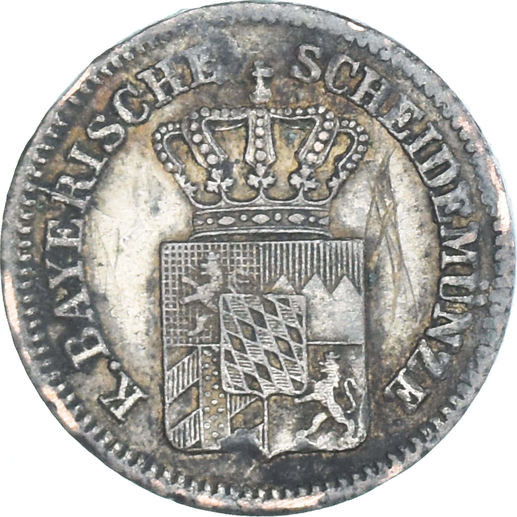 Moneta, Stati tedeschi, BAVARIA, Maximilian II, Kreuzer, 1862, BB, Argento