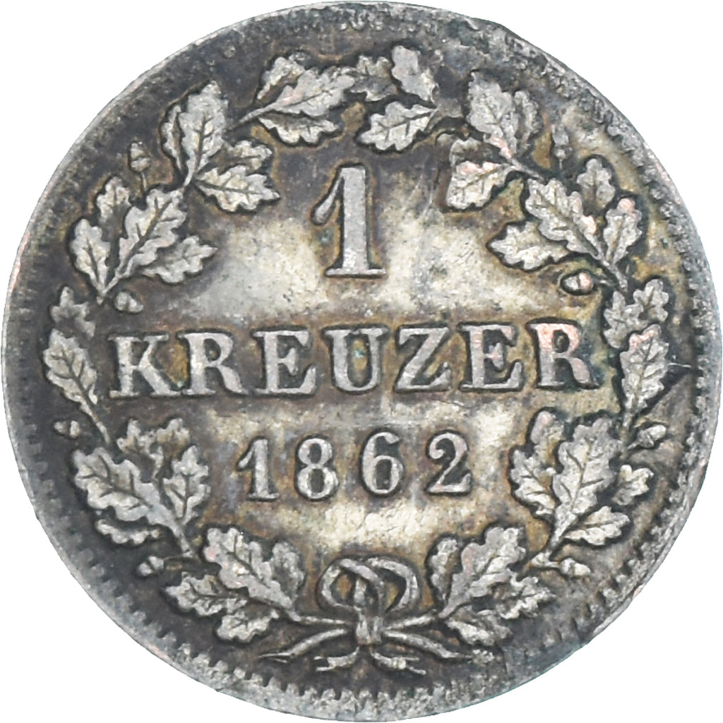 Moneta, Stati tedeschi, BAVARIA, Maximilian II, Kreuzer, 1862, BB, Argento