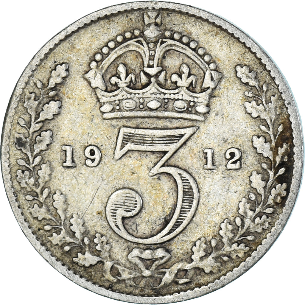 Coin, Great Britain, George V, 3 Pence, 1912, EF(40-45), Silver, KM:813