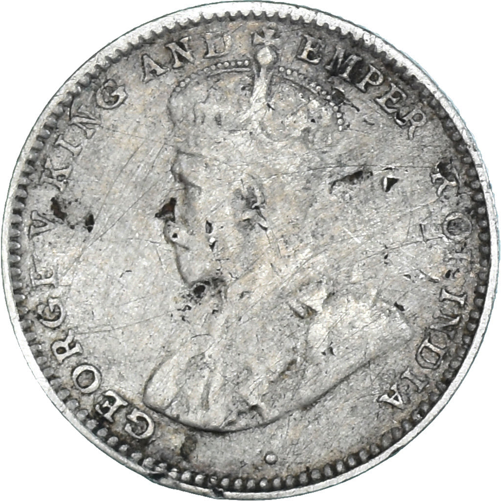 Monnaie, Sri Lanka , George V, 10 Cents, 1917, TB, Argent, KM:104