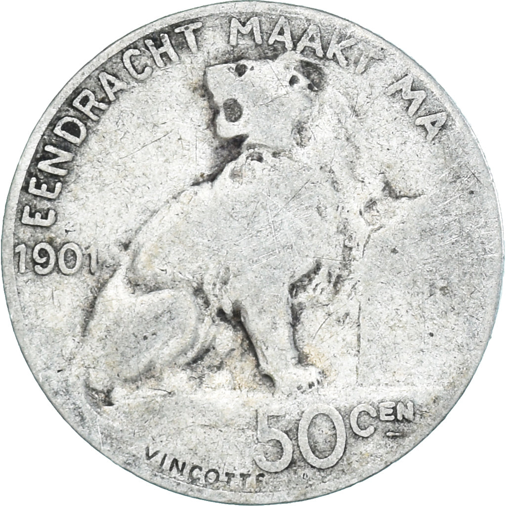 Coin, Belgium, Leopold II, 50 Centimes, 1901, Brussels, VF(20-25), Silver, KM:51