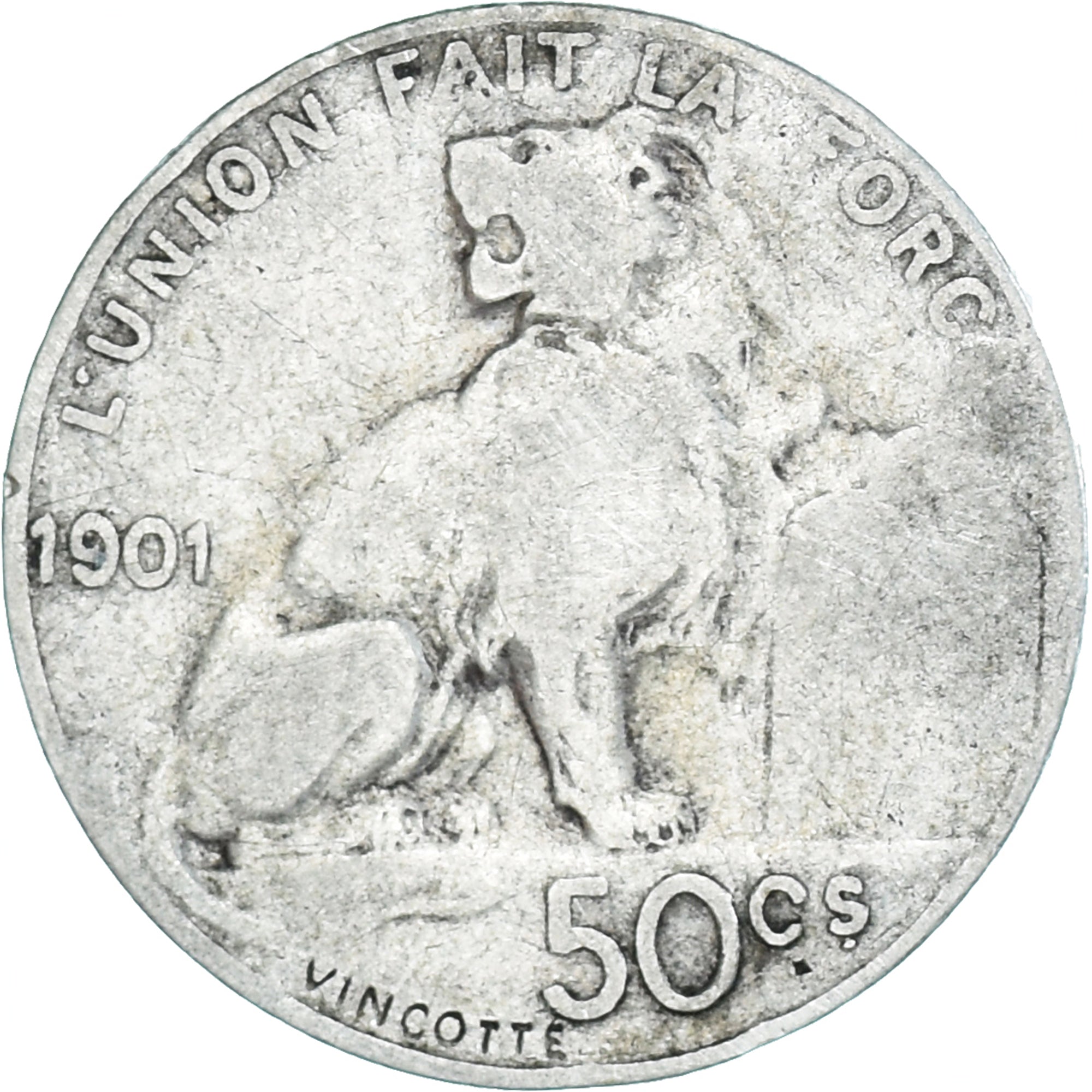 Munten, België, Leopold II, 50 Centimes, 1901, Brussels, FR+, Zilver, KM:50