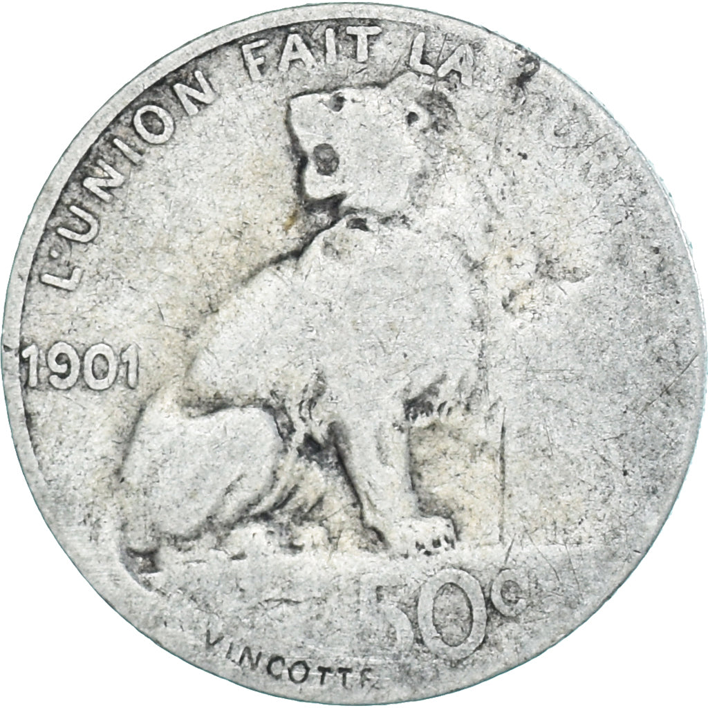 Coin, Belgium, Leopold II, 50 Centimes, 1901, Brussels, VF(20-25), Silver, KM:50