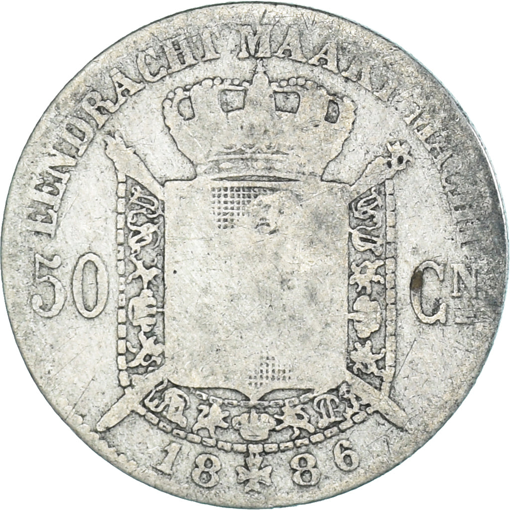 Coin, Belgium, Leopold II, 50 Centimes, 1886, F(12-15), Silver, KM:26