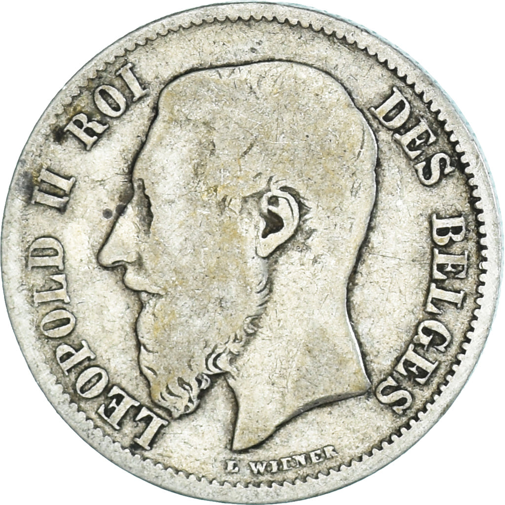 Coin, Belgium, Leopold II, 50 Centimes, 1898, VF(20-25), Silver