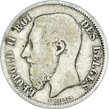 Coin, Belgium, Leopold II, 50 Centimes, 1898, VF(20-25), Silver