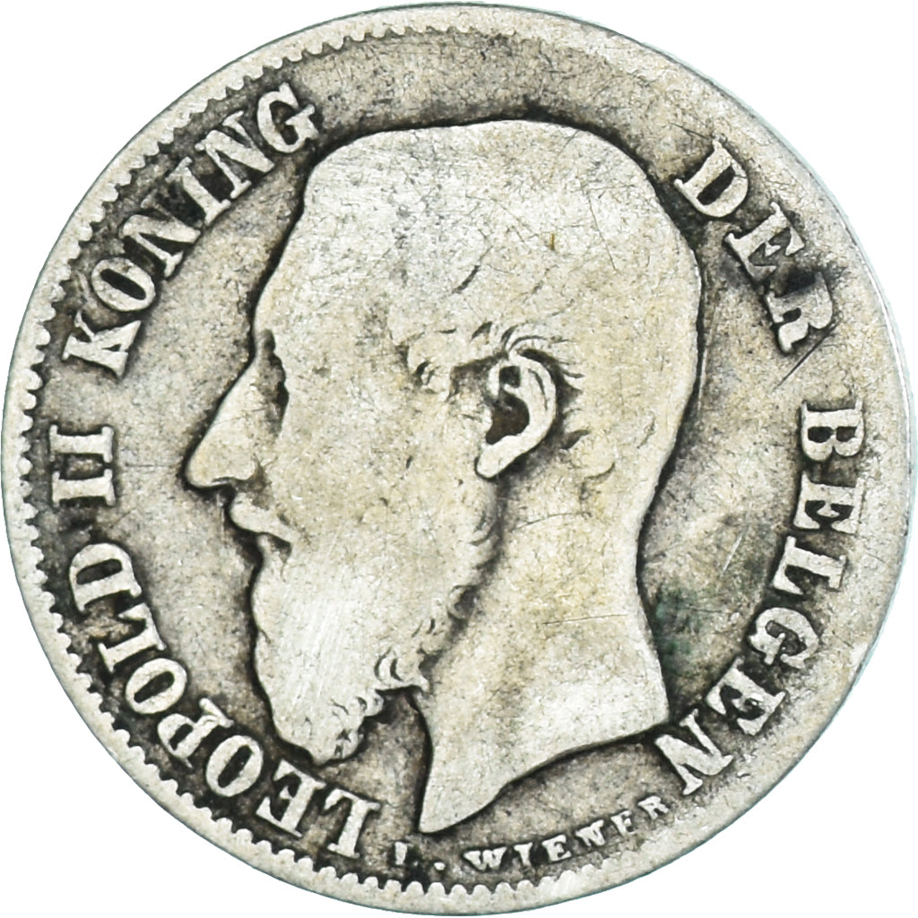 Coin, Belgium, Leopold II, 50 Centimes, 1898, VF(20-25), Silver, KM:27