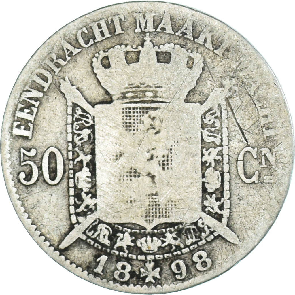Coin, Belgium, Leopold II, 50 Centimes, 1898, VF(20-25), Silver, KM:27