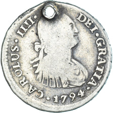 Moneta, Perù, Charles IV, Real, 1794, Lima, MB+, Argento
