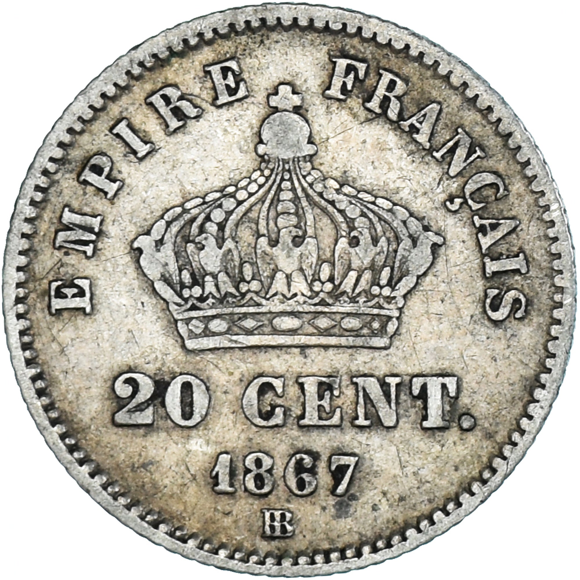 Coin, France, Napoleon III, Napoléon III, 20 Centimes, 1867, Strasbourg