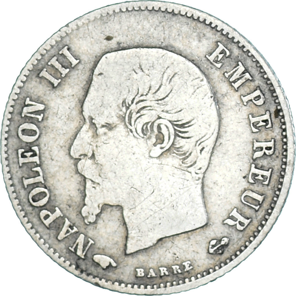 Moneda, Francia, Napoleon III, Napoléon III, 20 Centimes, 1860, Paris, BC+