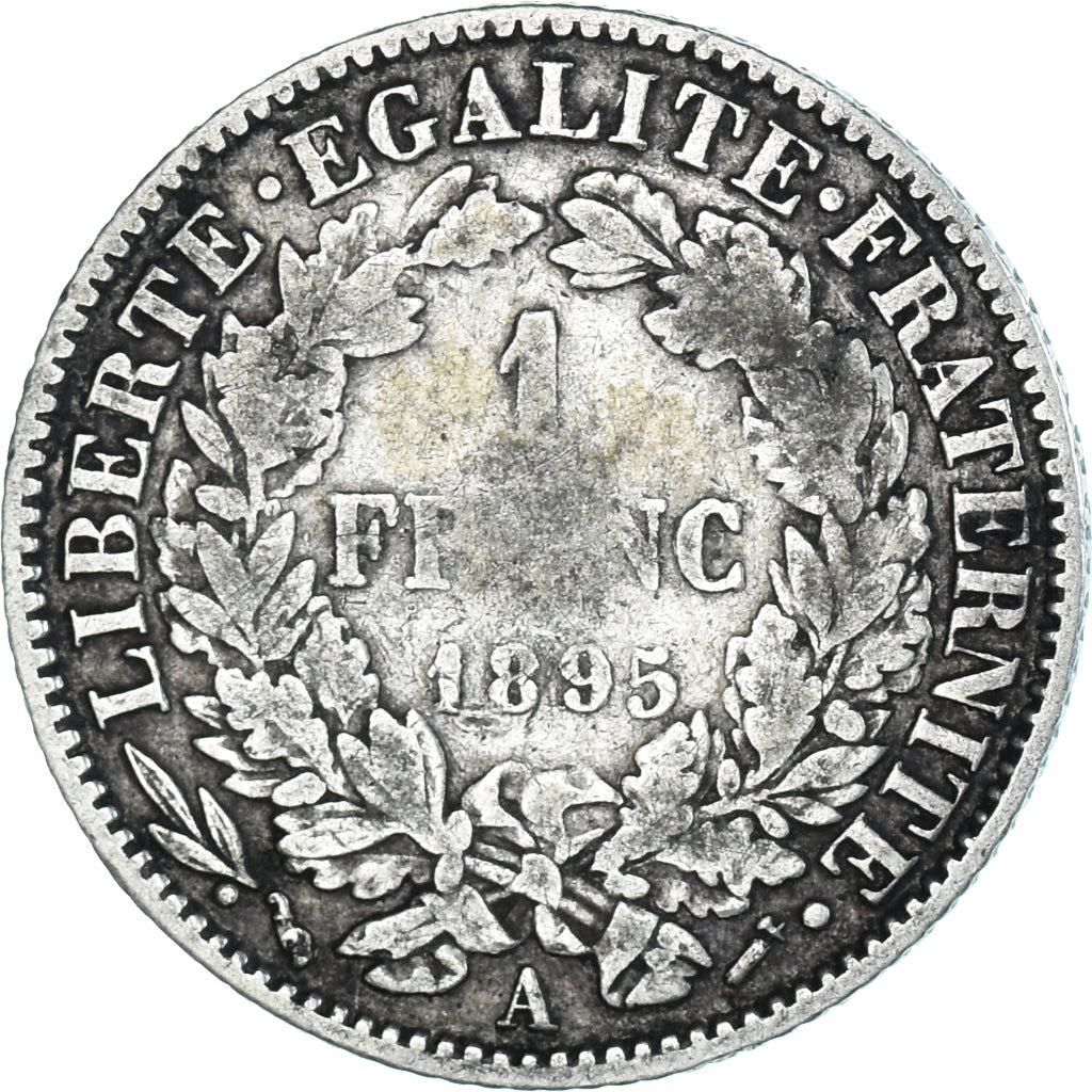 Coin, France, Cérès, Franc, 1895, Paris, VF(20-25), Silver, KM:822.1
