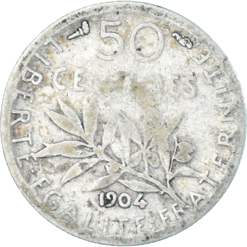 Monnaie, France, Semeuse, 50 Centimes, 1904, Paris, TB, Argent, Gadoury:420