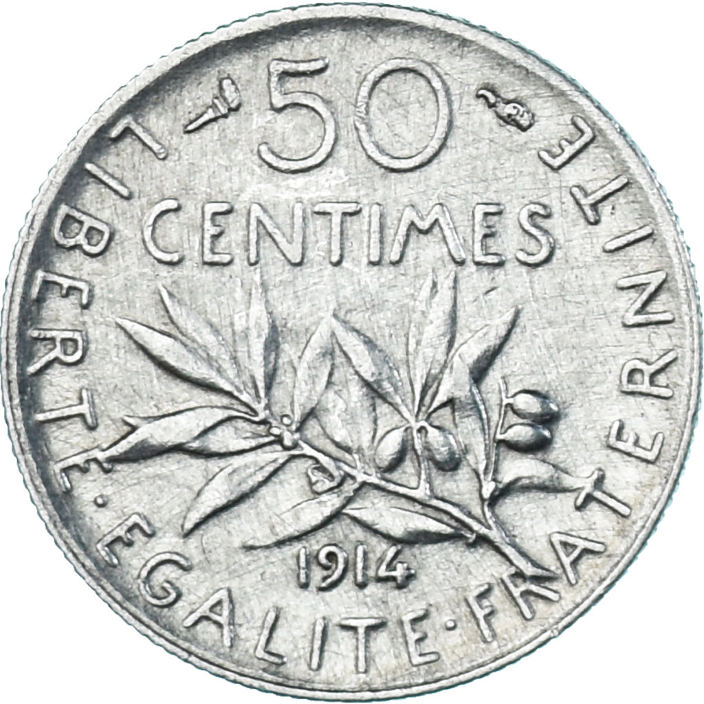 Monnaie, France, Semeuse, 50 Centimes, 1914, Paris, TTB, Argent, Gadoury:420