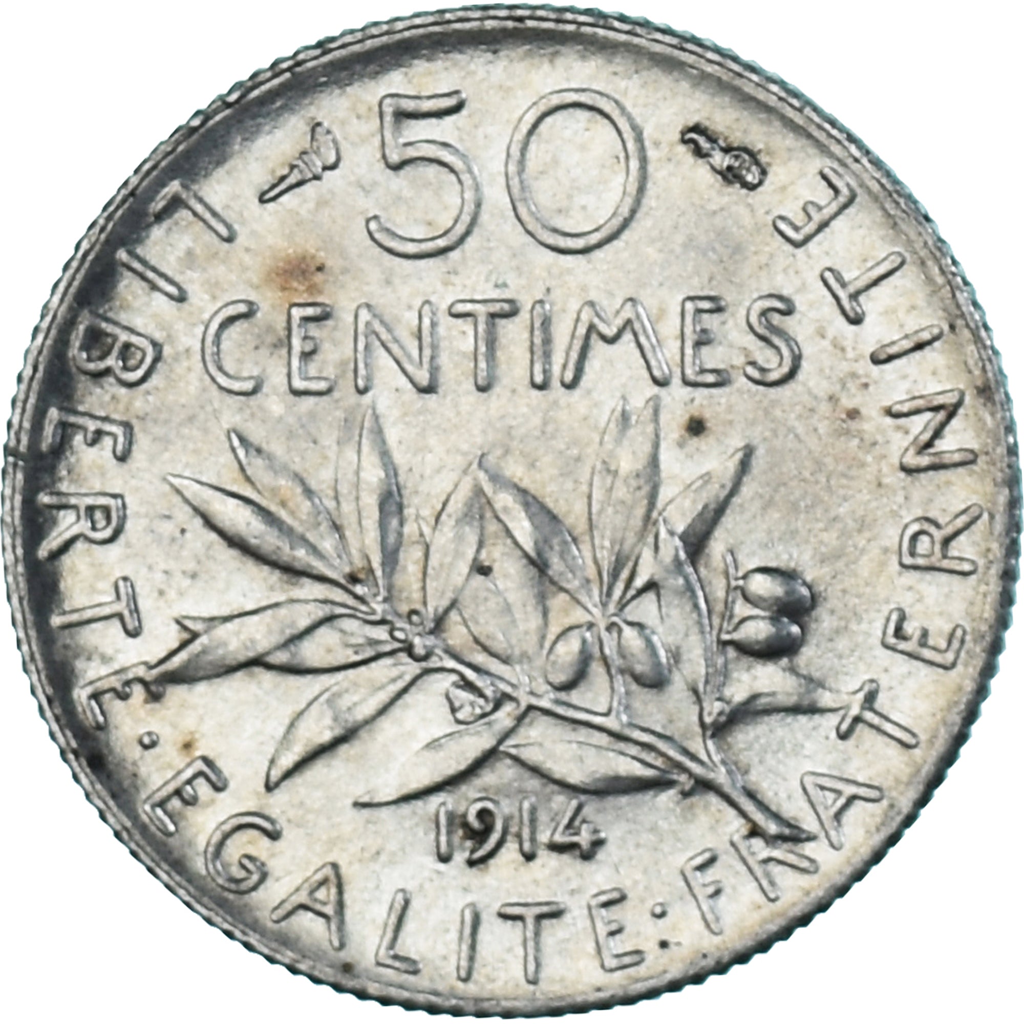 Coin, France, Semeuse, 50 Centimes, 1914, Paris, AU(55-58), Silver, KM:854