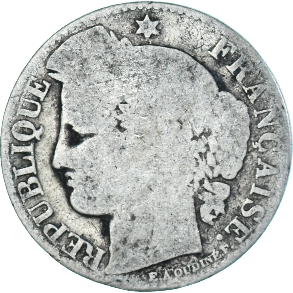 Moneta, Francia, Cérès, 50 Centimes, 1881, Paris, B+, Argento, KM:834.1